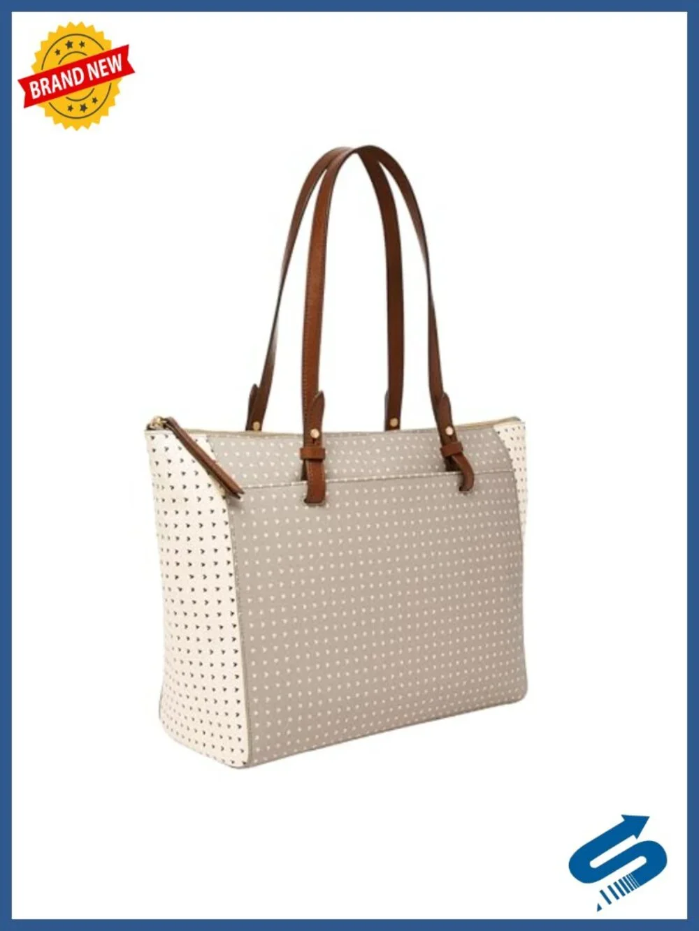 Faux Leather Tote Purse Handbag with Zipper Closure